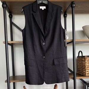 Nordstrom Black 2-Button Vest XS NWT